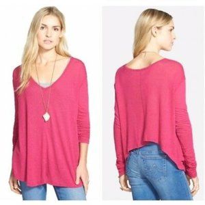 Free People | Pink Reverse High-Low Sahara Top | M